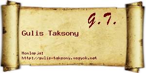 Gulis Taksony névjegykártya
