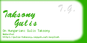 taksony gulis business card